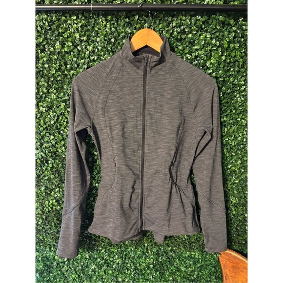 Lululemon Gait Keeper Jacket Full Up Zip in Heathered Black Size 4 - Picture 1 of 5